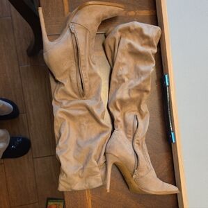 Women's Tan Knee-High Boots